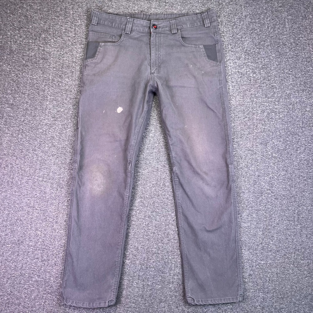 Milwaukee Pants Mens 38x31 Gray Carpenter Utility Rugged Canvas Workwear Stretch